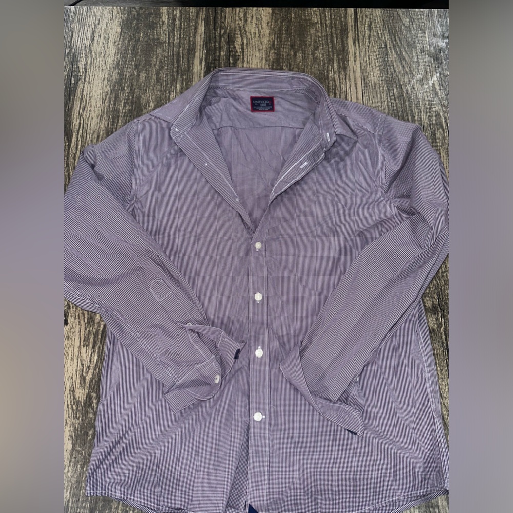 Men’s Untuckit Long Sleeve Casual Shirt - Large Slim Fit Purple -Used